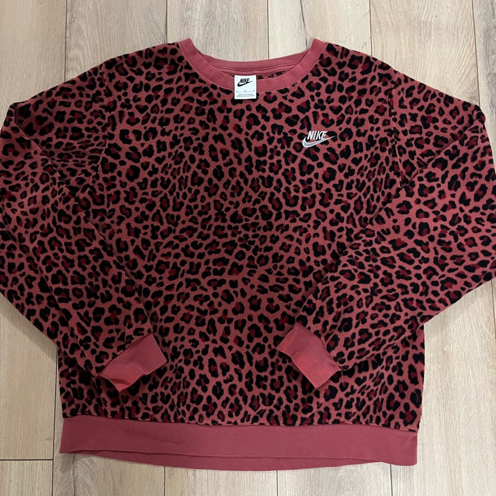 Nike Leopard Print Fleece Crewneck
